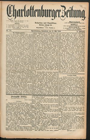 Charlottenburger Zeitung vom 15.05.1880