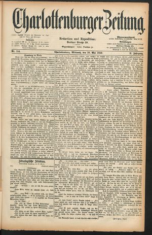Charlottenburger Zeitung vom 19.05.1880