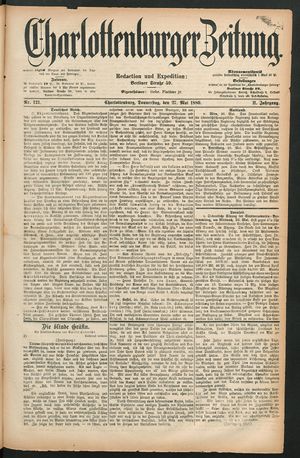 Charlottenburger Zeitung vom 27.05.1880