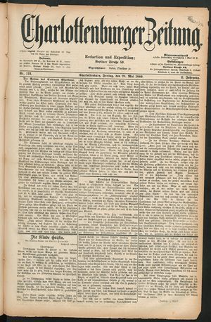 Charlottenburger Zeitung vom 28.05.1880