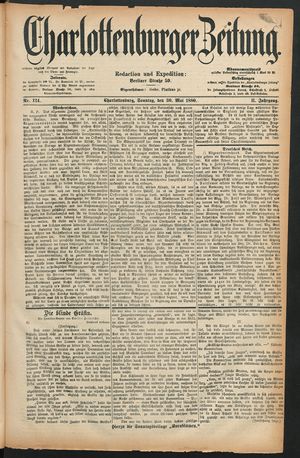 Charlottenburger Zeitung on May 30, 1880