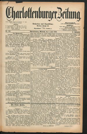Charlottenburger Zeitung vom 02.06.1880