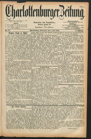 Charlottenburger Zeitung vom 03.06.1880