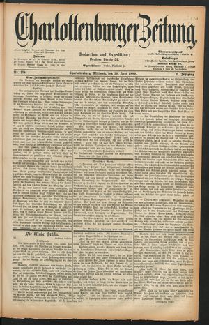 Charlottenburger Zeitung vom 16.06.1880