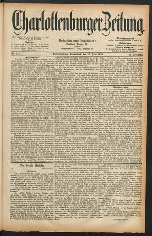Charlottenburger Zeitung vom 19.06.1880
