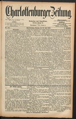 Charlottenburger Zeitung vom 20.06.1880