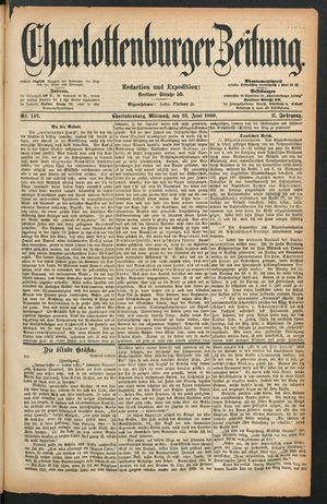 Charlottenburger Zeitung vom 23.06.1880