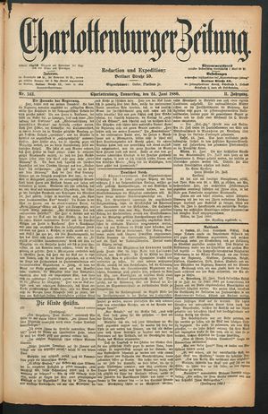 Charlottenburger Zeitung vom 24.06.1880