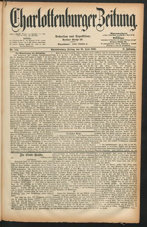 Charlottenburger Zeitung vom 25.06.1880