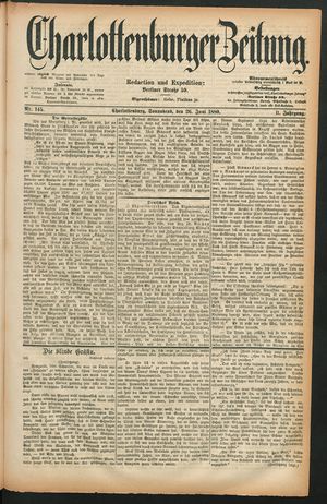 Charlottenburger Zeitung vom 26.06.1880