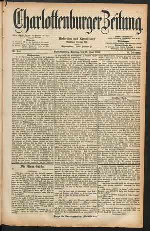 Charlottenburger Zeitung vom 27.06.1880
