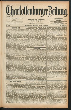 Charlottenburger Zeitung vom 03.07.1880