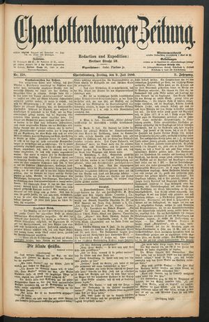 Charlottenburger Zeitung vom 09.07.1880