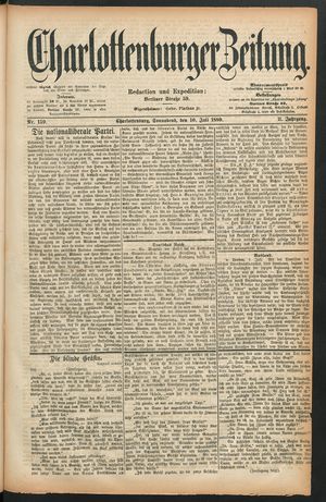 Charlottenburger Zeitung vom 10.07.1880