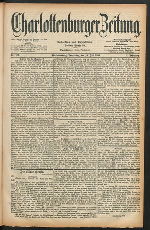Charlottenburger Zeitung vom 15.07.1880