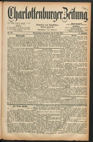 Charlottenburger Zeitung vom 17.07.1880