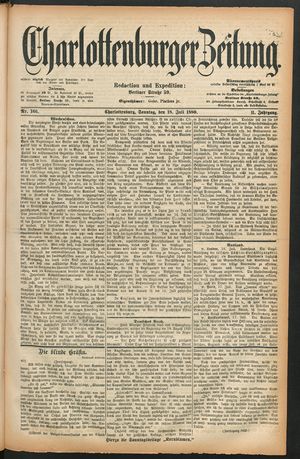 Charlottenburger Zeitung vom 18.07.1880