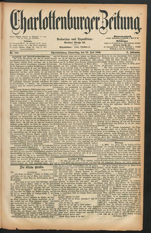 Charlottenburger Zeitung vom 22.07.1880