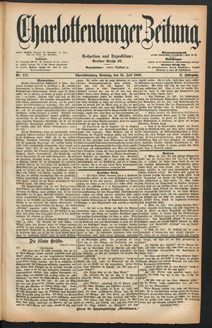 Charlottenburger Zeitung vom 25.07.1880