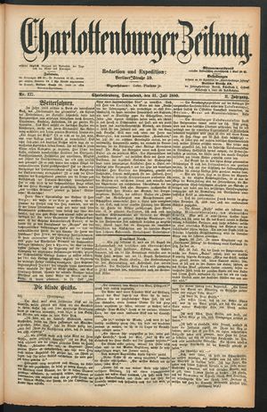 Charlottenburger Zeitung vom 31.07.1880