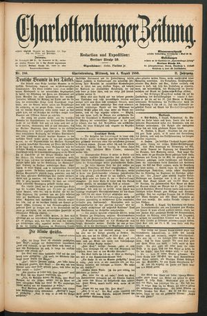 Charlottenburger Zeitung vom 04.08.1880
