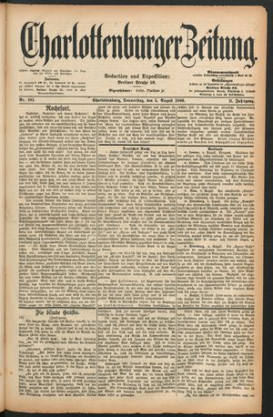 Charlottenburger Zeitung on Aug 5, 1880
