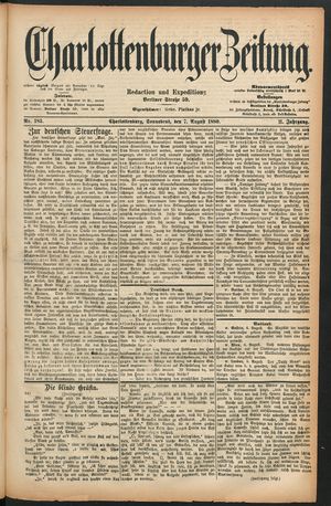 Charlottenburger Zeitung vom 07.08.1880