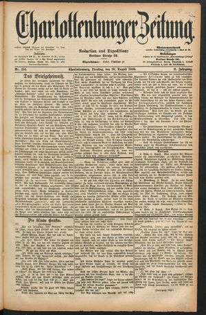 Charlottenburger Zeitung vom 10.08.1880