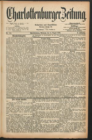 Charlottenburger Zeitung vom 11.08.1880
