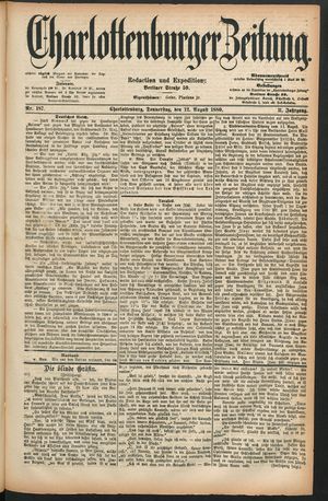 Charlottenburger Zeitung vom 12.08.1880