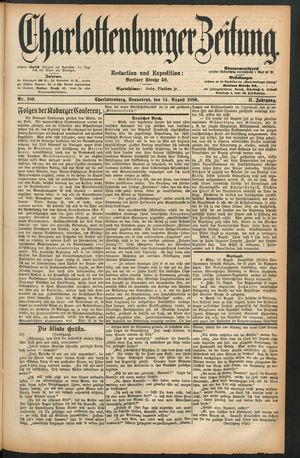 Charlottenburger Zeitung vom 14.08.1880