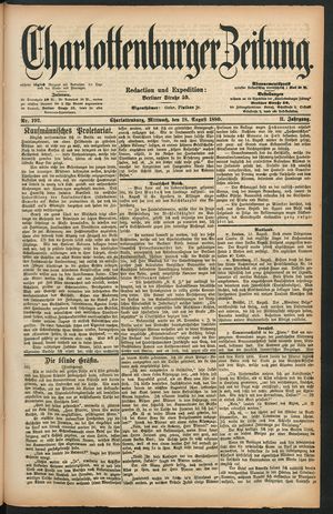 Charlottenburger Zeitung vom 18.08.1880