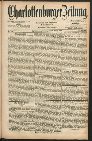 Charlottenburger Zeitung vom 22.08.1880