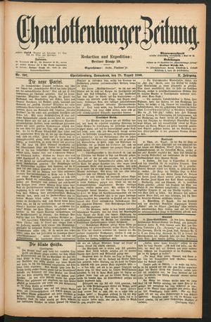 Charlottenburger Zeitung on Aug 28, 1880
