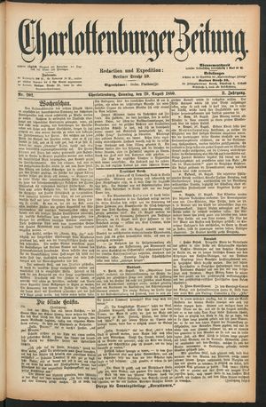 Charlottenburger Zeitung vom 29.08.1880