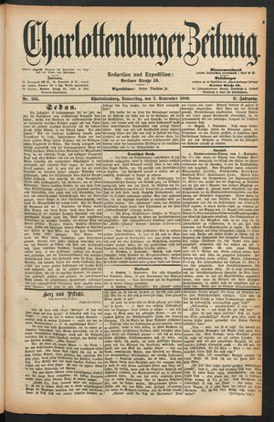 Charlottenburger Zeitung vom 02.09.1880