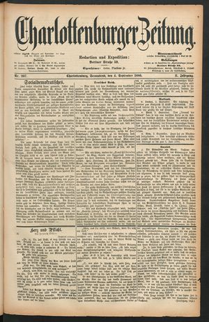 Charlottenburger Zeitung vom 04.09.1880