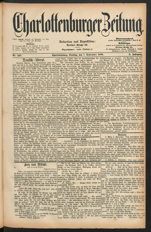 Charlottenburger Zeitung vom 07.09.1880