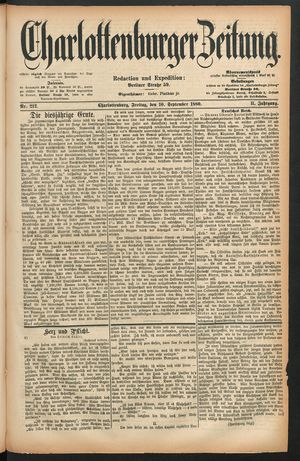 Charlottenburger Zeitung vom 10.09.1880