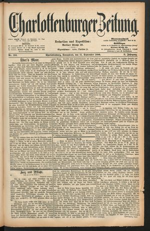 Charlottenburger Zeitung vom 11.09.1880