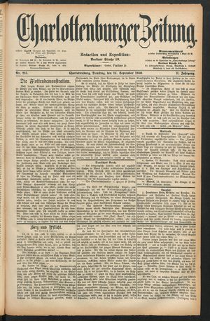 Charlottenburger Zeitung vom 14.09.1880