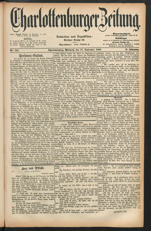 Charlottenburger Zeitung vom 15.09.1880