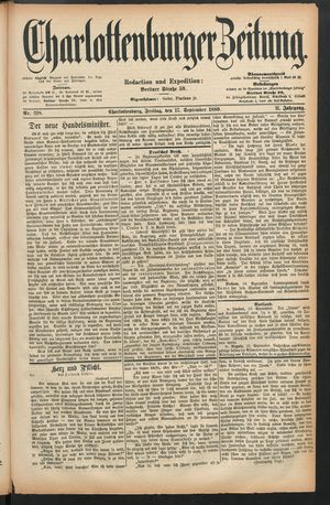 Charlottenburger Zeitung vom 17.09.1880