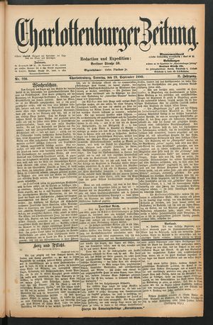 Charlottenburger Zeitung vom 19.09.1880