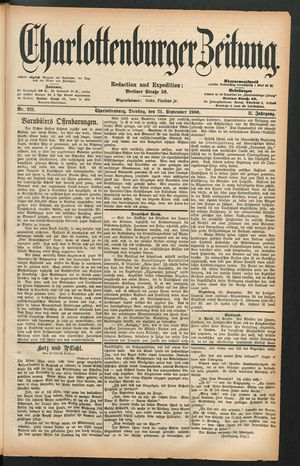 Charlottenburger Zeitung vom 21.09.1880