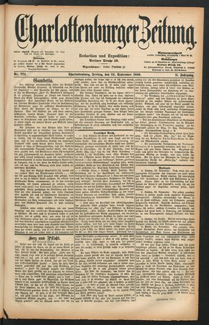 Charlottenburger Zeitung vom 24.09.1880