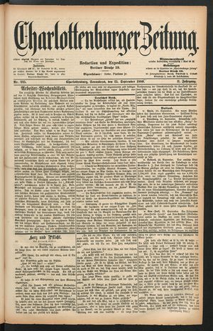 Charlottenburger Zeitung vom 25.09.1880