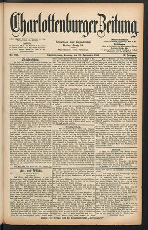 Charlottenburger Zeitung vom 26.09.1880