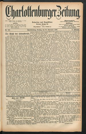 Charlottenburger Zeitung on Sep 28, 1880