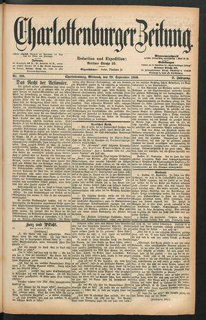 Charlottenburger Zeitung vom 29.09.1880